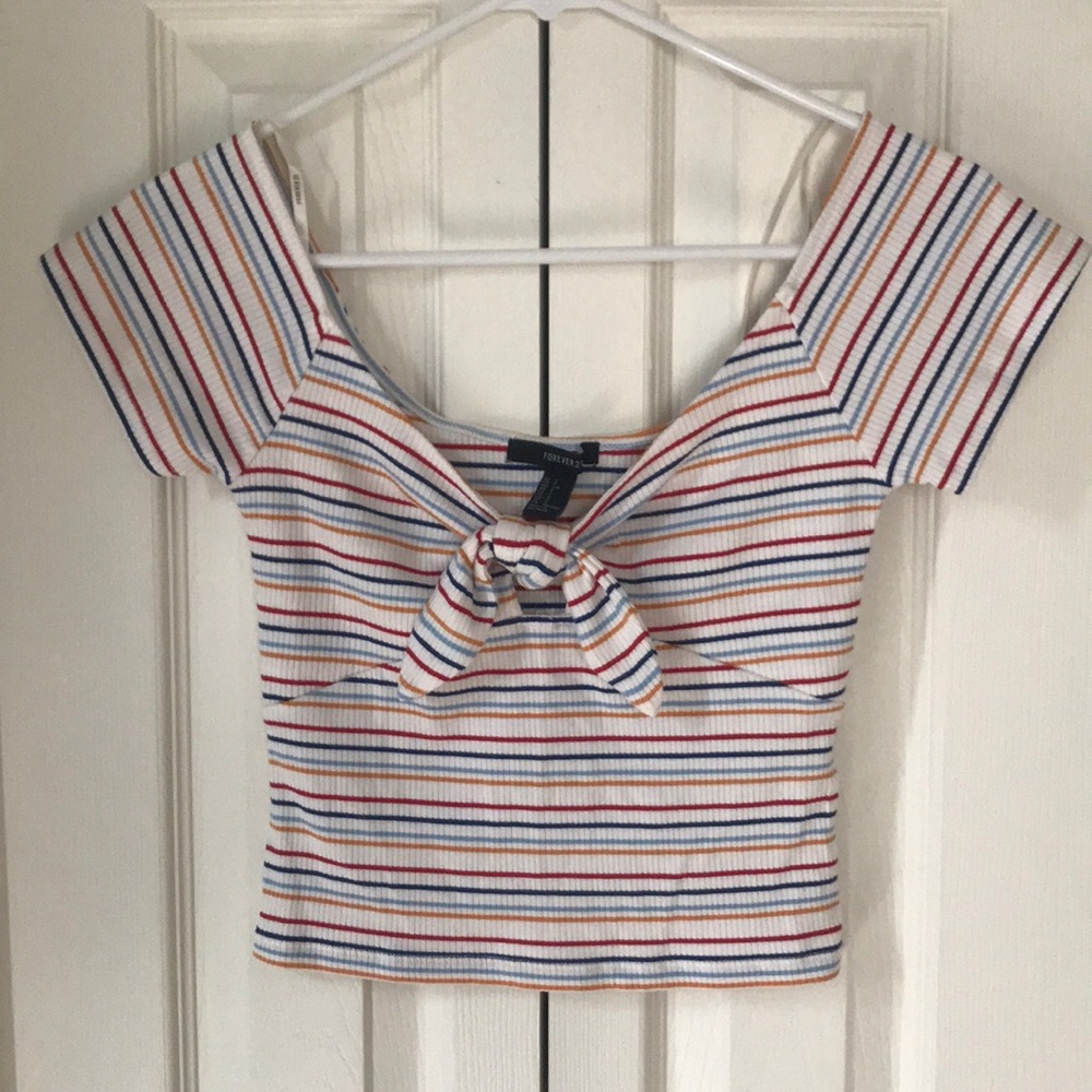 Forever 21 striped crop top